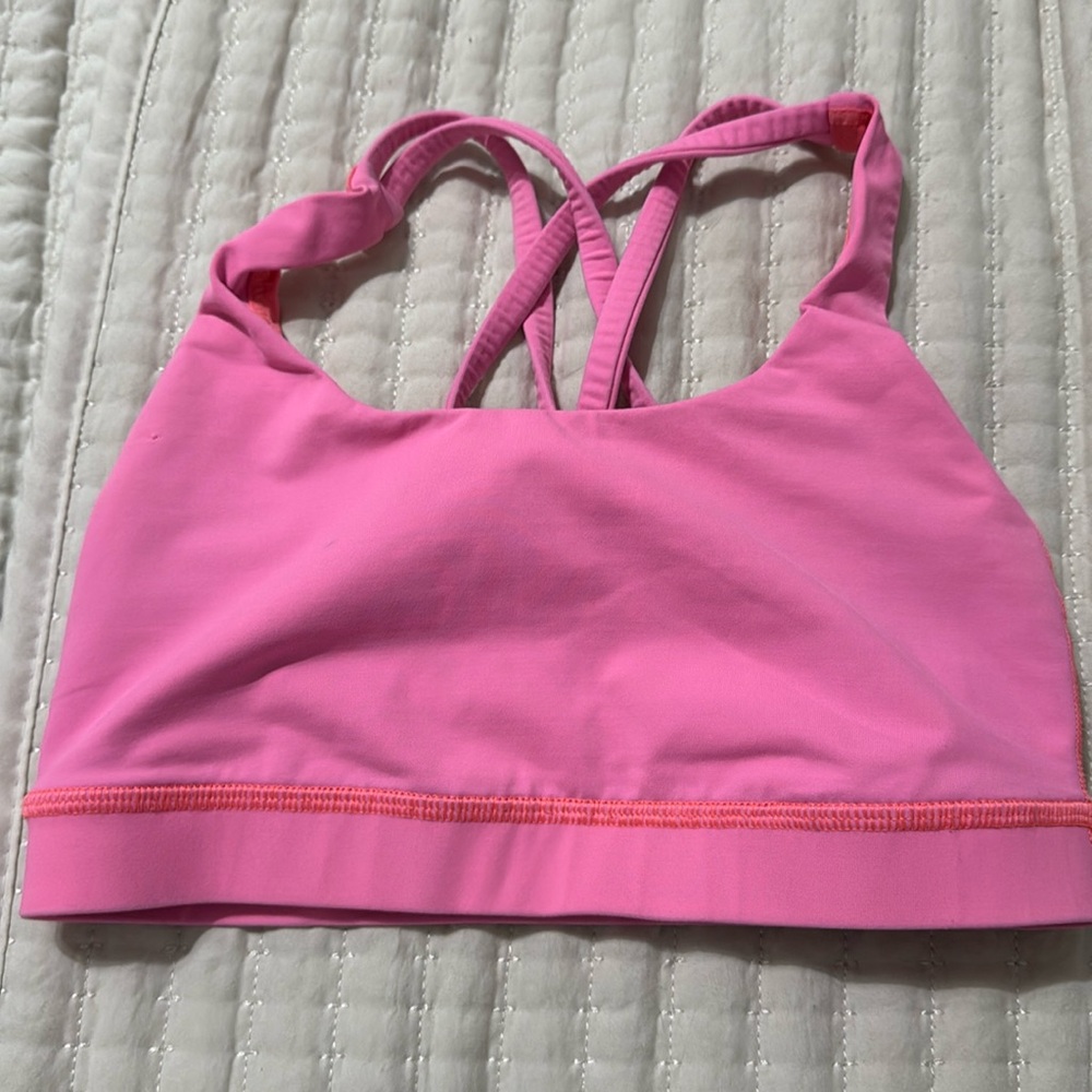LULULEMON PINK AND ORANGE SPORTS BRA